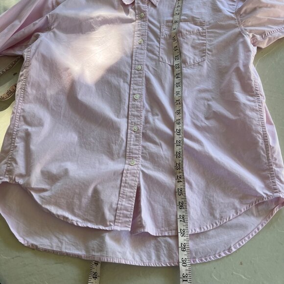 Aritzia Wilfred Free Relaxed Button Up Cotton Shirt in Sakura Pink Size S - Picture 7 of 12